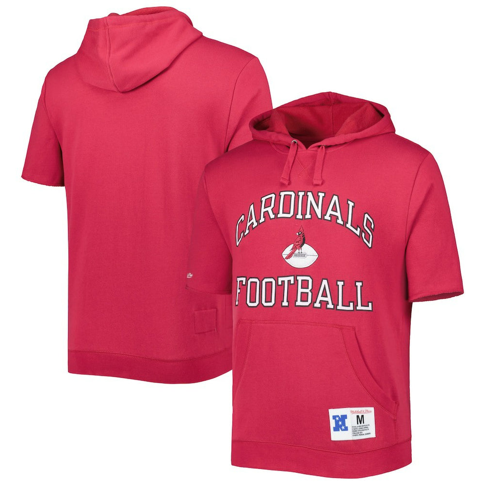 Arizona Cardinals Washed Short Sleeve Pullover Hoodie Cardinal