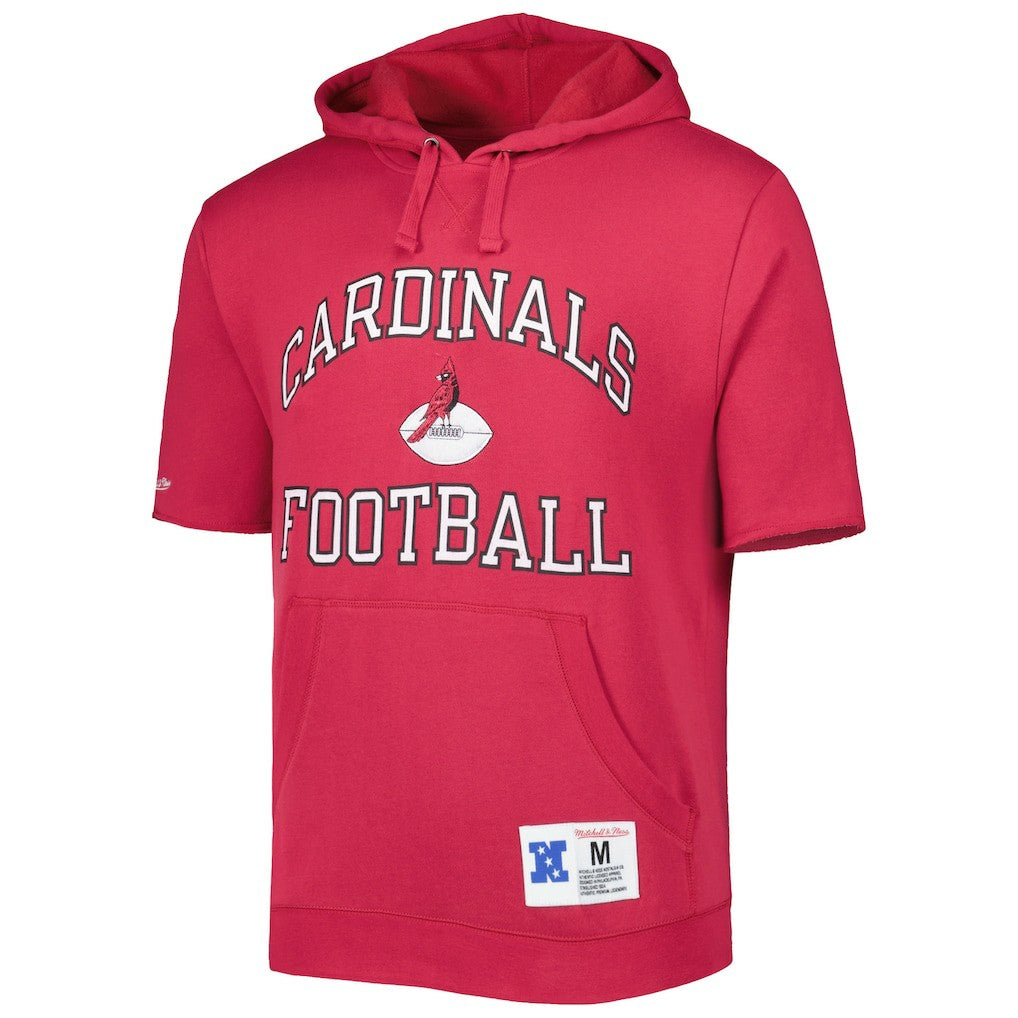 Arizona Cardinals Washed Short Sleeve Pullover Hoodie Cardinal