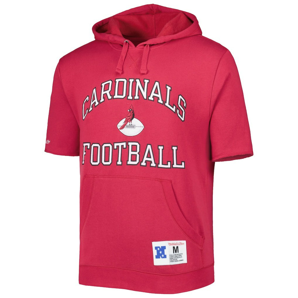 Arizona Cardinals Washed Short Sleeve Pullover Hoodie Cardinal