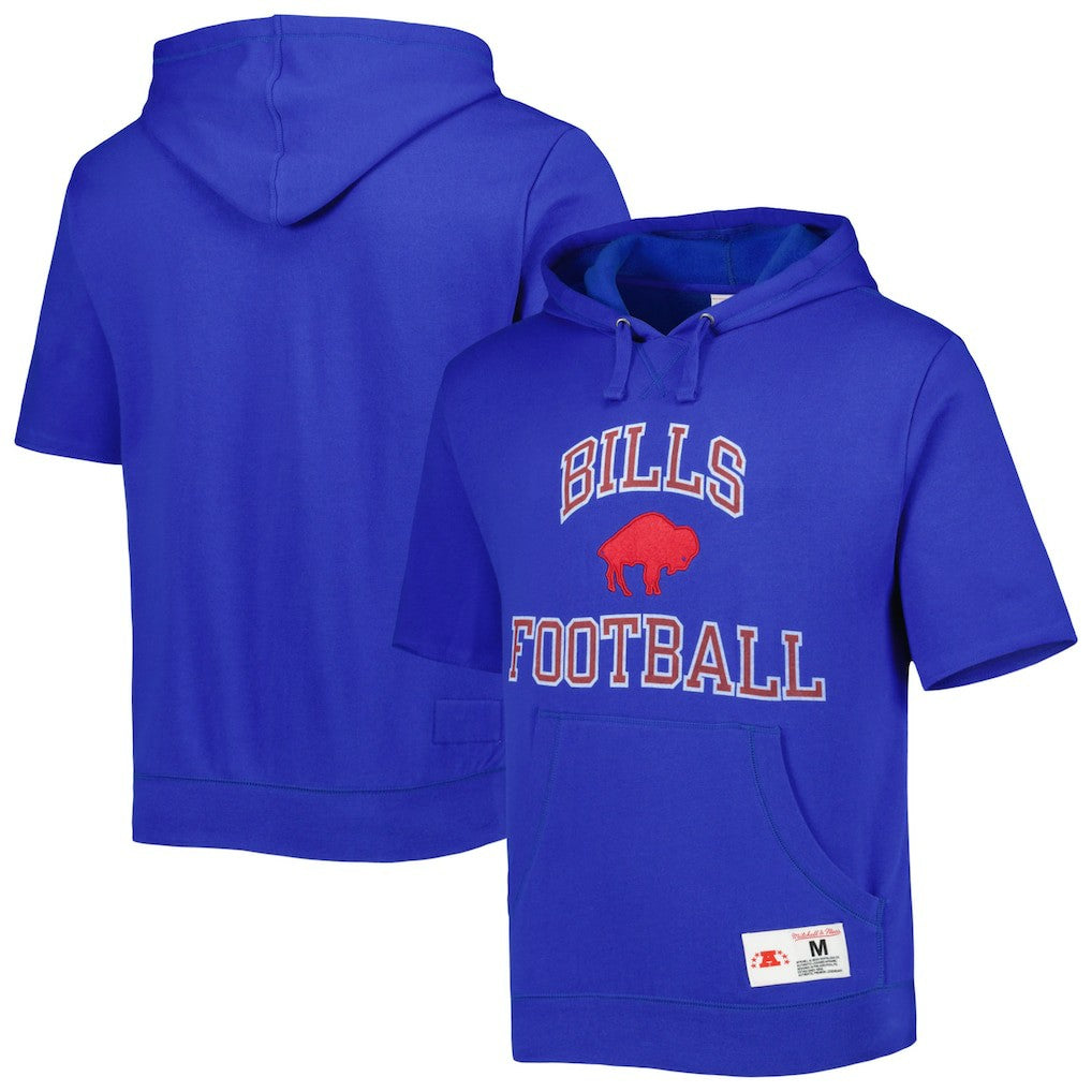 Buffalo Bills Washed Short Sleeve Pullover Hoodie Royal