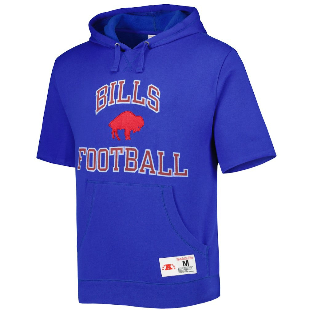 Buffalo Bills Washed Short Sleeve Pullover Hoodie Royal