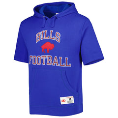 Buffalo Bills Washed Short Sleeve Pullover Hoodie Royal