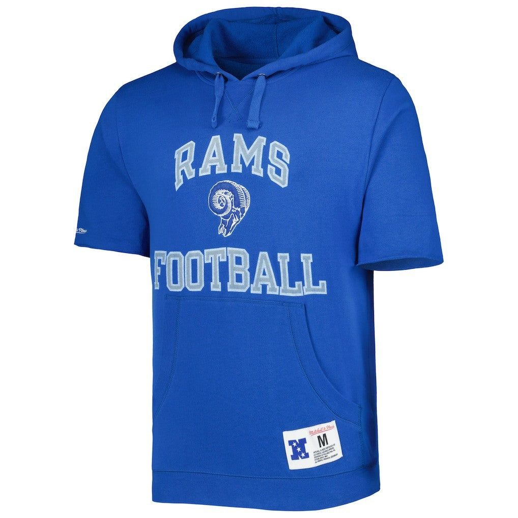 Los Angeles Rams Washed Short Sleeve Pullover Hoodie Royal