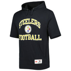 Pittsburgh Steelers Washed Short Sleeve Pullover Hoodie Black