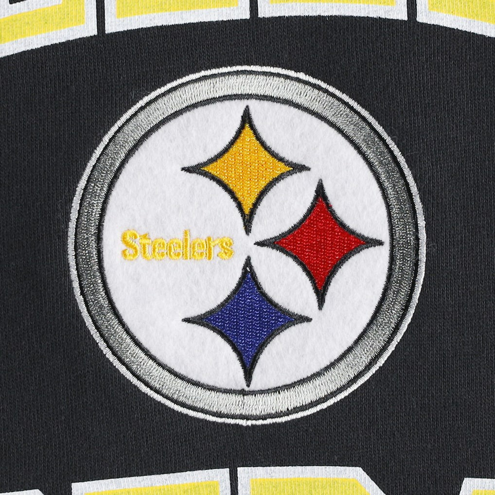 Pittsburgh Steelers Washed Short Sleeve Pullover Hoodie Black