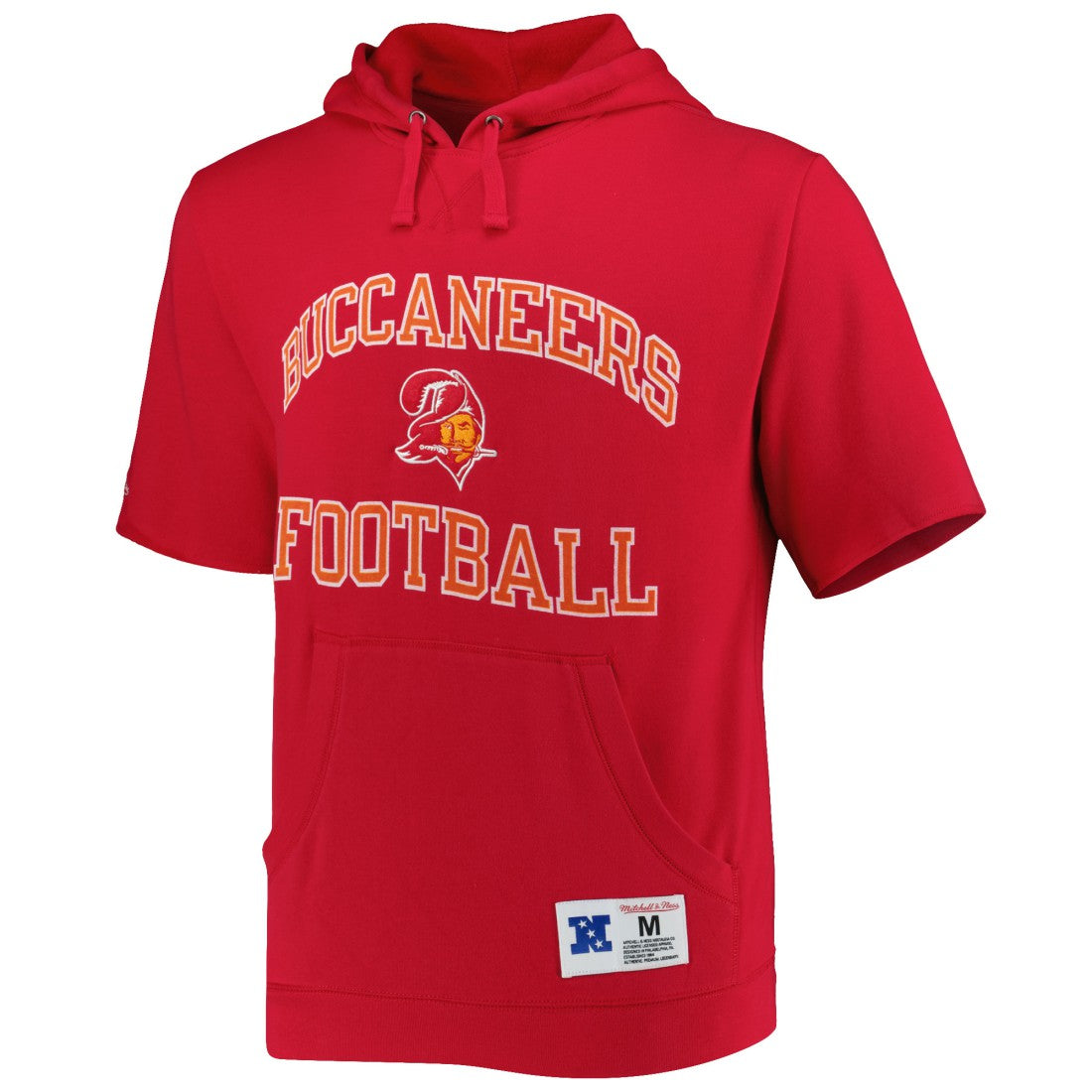 Tampa Bay Buccaneers Washed Short Sleeve Pullover Hoodie Scarlet