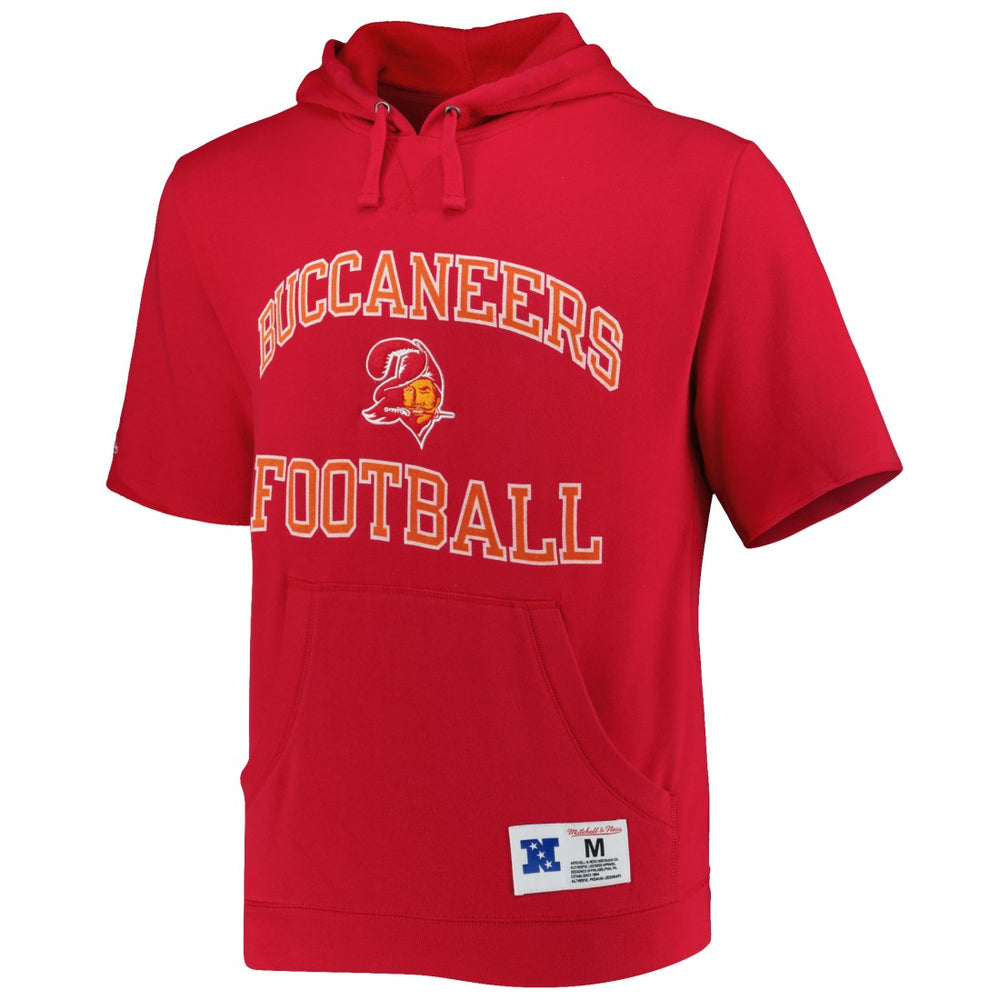 Tampa Bay Buccaneers Washed Short Sleeve Pullover Hoodie Scarlet