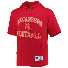 Tampa Bay Buccaneers Washed Short Sleeve Pullover Hoodie Scarlet