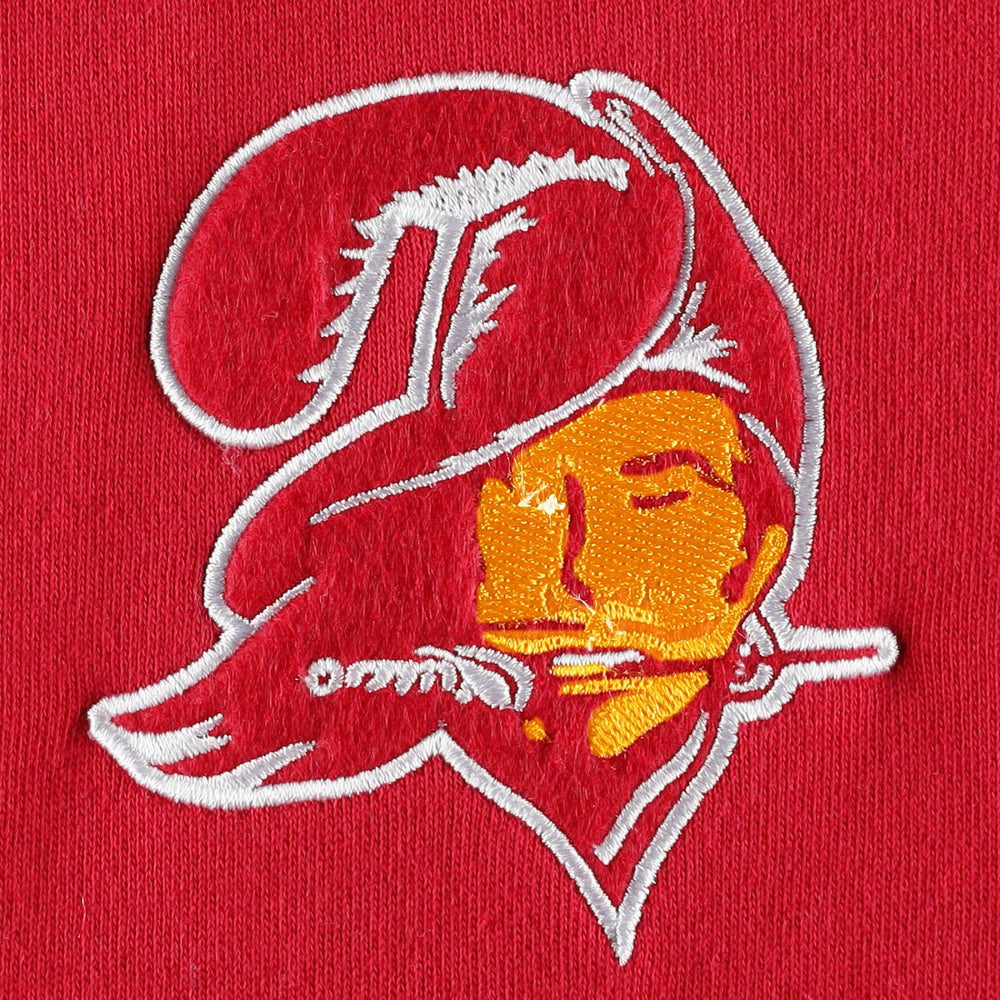 Tampa Bay Buccaneers Washed Short Sleeve Pullover Hoodie Scarlet