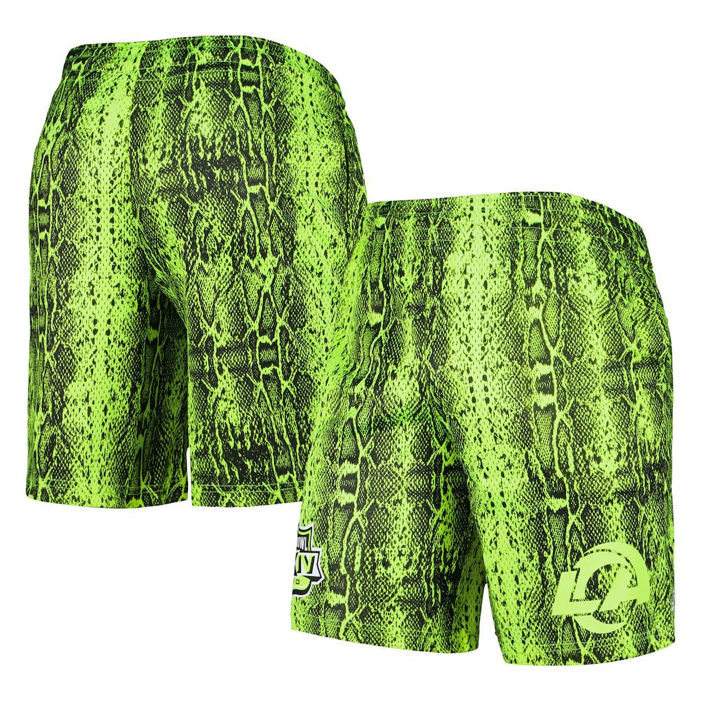 Los Angeles Rams New Era Summer Pop Shorts Neon Green