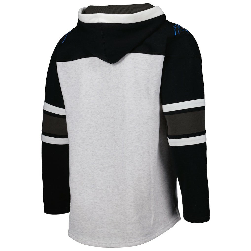 Carolina Panthers '47 Gridiron Lace-Up Pullover Hoodie Heather Gray