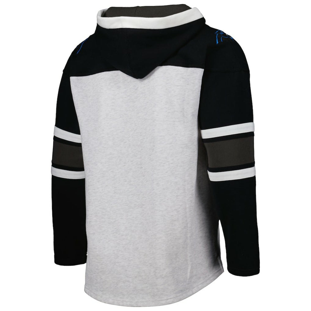 Carolina Panthers '47 Gridiron Lace-Up Pullover Hoodie Heather Gray