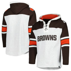 Cleveland Browns '47 Gridiron Lace-Up Pullover Hoodie Heather Gray