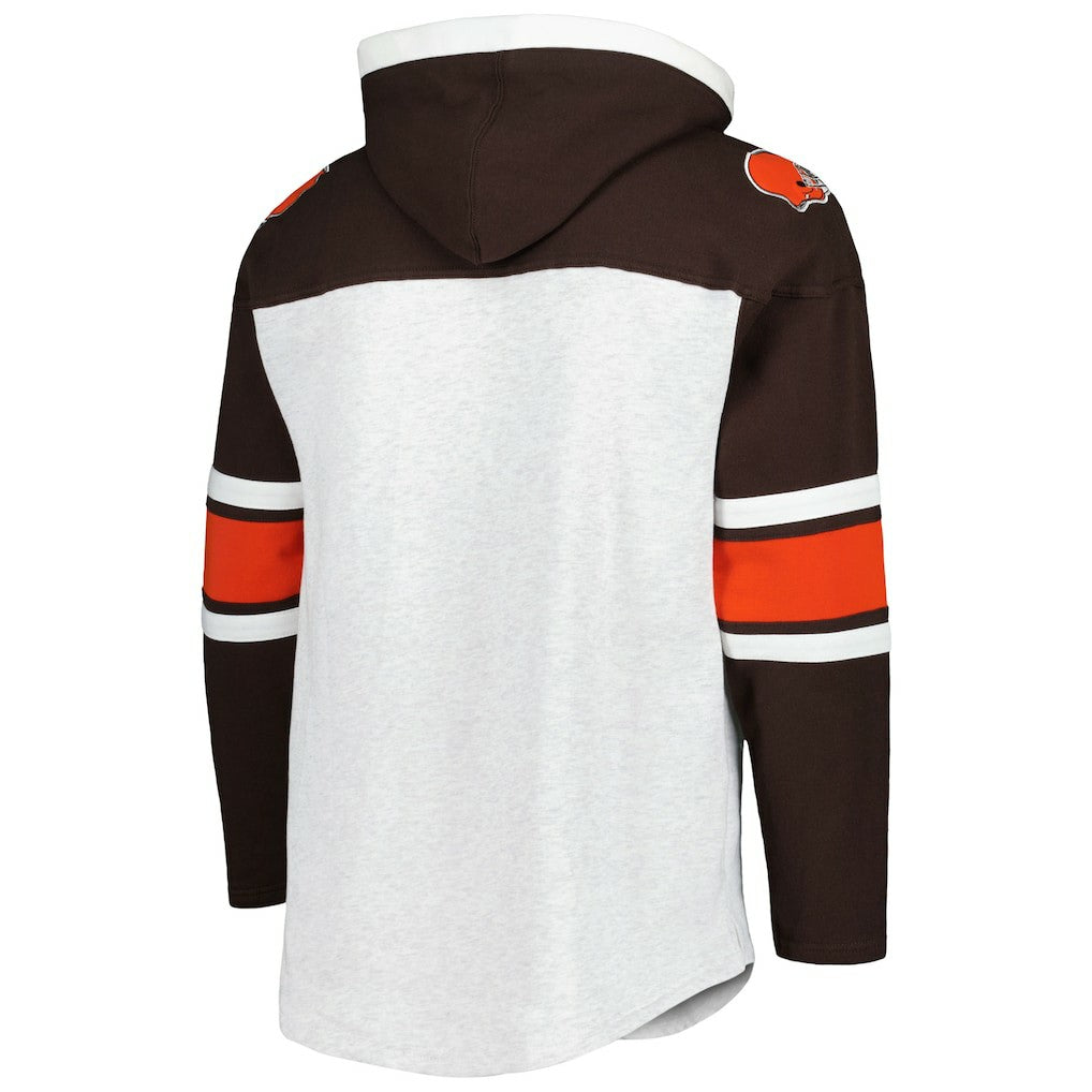 Cleveland Browns '47 Gridiron Lace-Up Pullover Hoodie Heather Gray