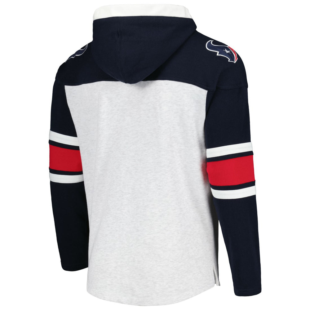Houston Texans '47 Gridiron Lace-Up Pullover Hoodie Heather Gray