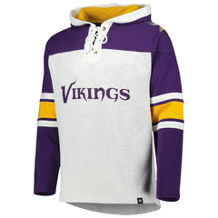 Minnesota Vikings '47 Gridiron Lace-Up Pullover Hoodie Heather Gray
