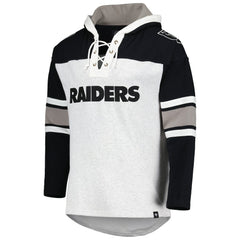 Las Vegas Raiders '47 Gridiron Lace-Up Pullover Hoodie Heather Gray