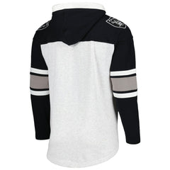 Las Vegas Raiders '47 Gridiron Lace-Up Pullover Hoodie Heather Gray