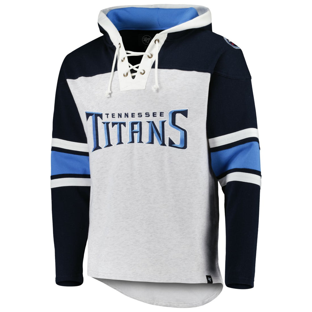 Tennessee Titans '47 Gridiron Lace-Up Pullover Hoodie Heather Gray