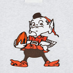 Cleveland Browns '47 Brownie The Elf Historic Logo Gridiron Lace-Up Pullover Hoodie Heather Gray