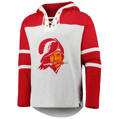 Tampa Bay Buccaneers '47 Historic Logo Gridiron Lace-Up Pullover Hoodie Heather Gray