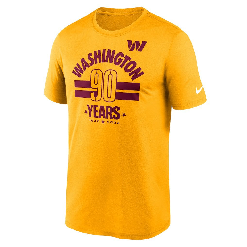 Washington Commanders 90th Anniversary Legend T-Shirt Gold