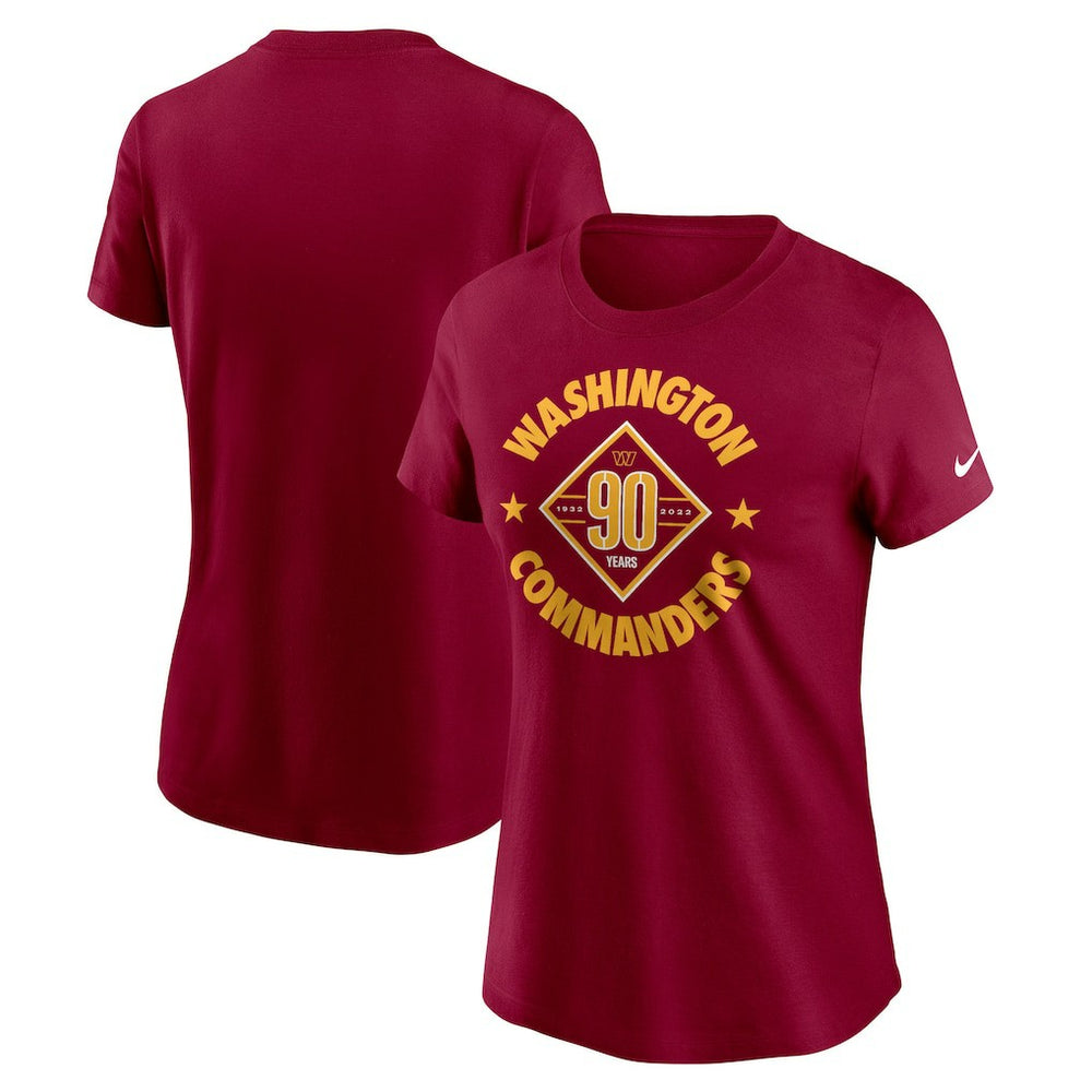 Washington Commanders Women's 90th Anniversary T-Shirt Burgundy