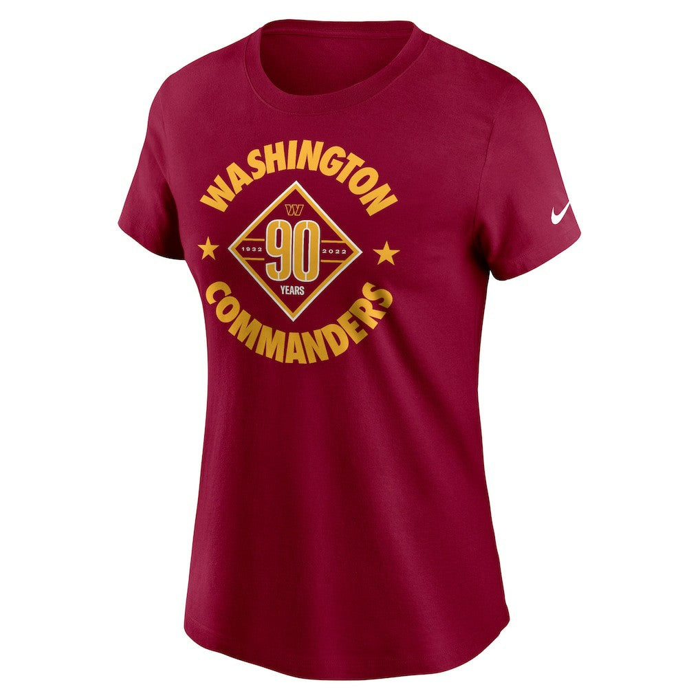 Washington Commanders Women's 90th Anniversary T-Shirt Burgundy
