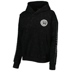 Chicago Cubs The Wild Collective Women's Marble Pullover Hoodie - Black Hoodies