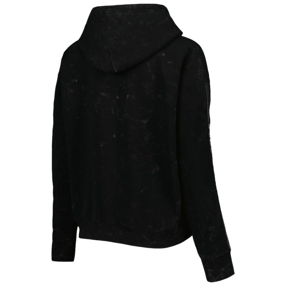 Chicago Cubs The Wild Collective Women's Marble Pullover Hoodie - Black Hoodies