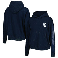 New York Yankees The Wild Collective Women's Marble Pullover Hoodie - Navy Hoodies