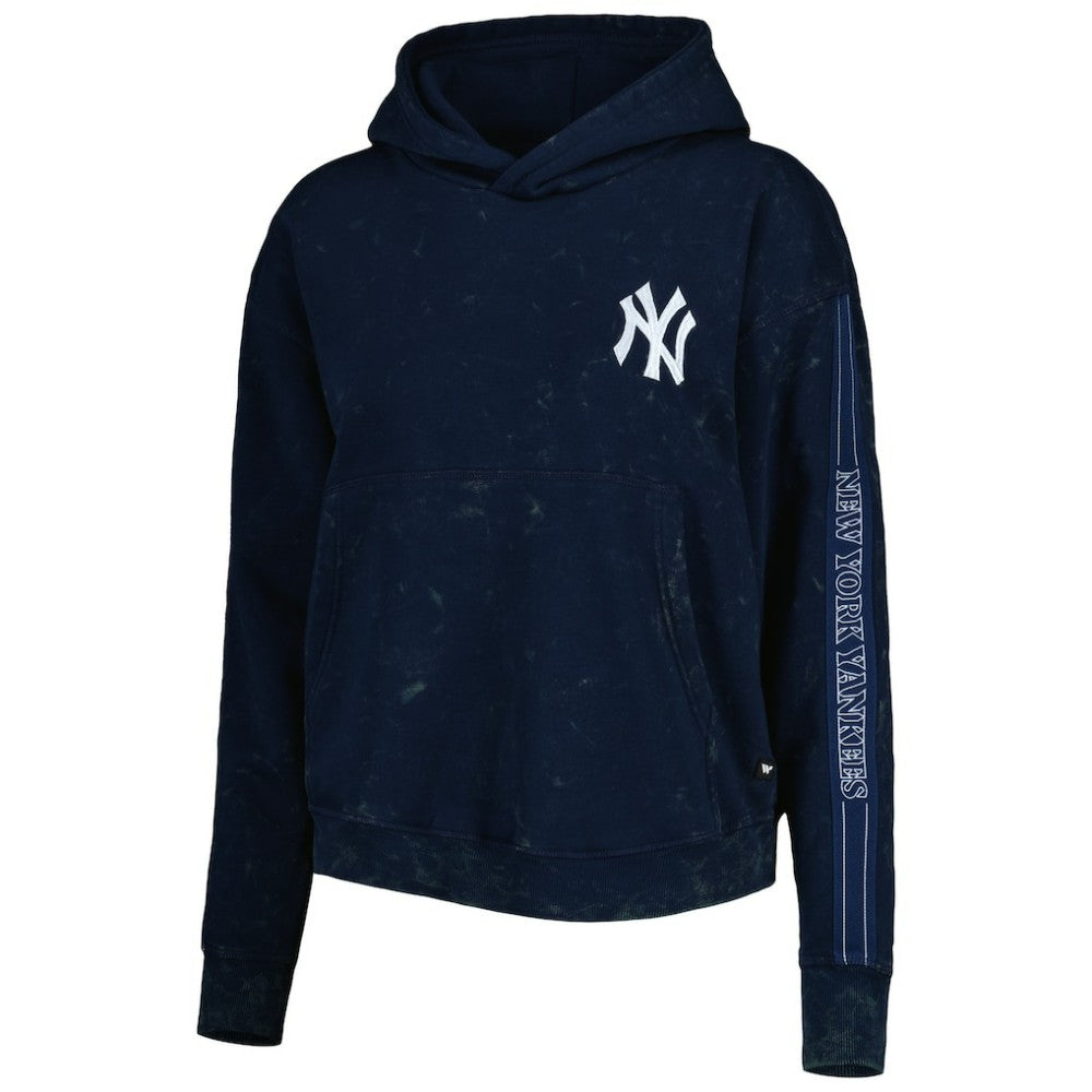 New York Yankees The Wild Collective Women's Marble Pullover Hoodie - Navy Hoodies