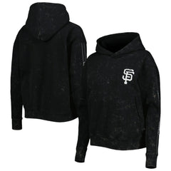 San Francisco Giants The Wild Collective Women's Marble Pullover Hoodie - Black Hoodies