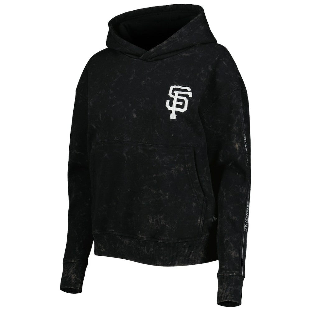 San Francisco Giants The Wild Collective Women's Marble Pullover Hoodie - Black Hoodies