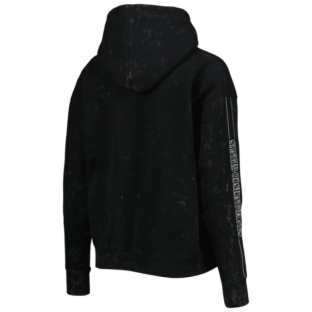 San Francisco Giants The Wild Collective Women's Marble Pullover Hoodie - Black Hoodies