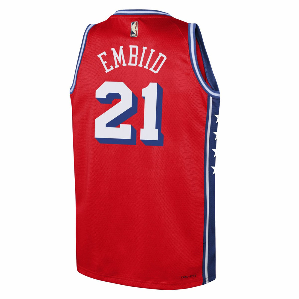 Joel Embiid Philadelphia 76ers Jordan Brand Youth Swingman Jersey Statement Edition Red