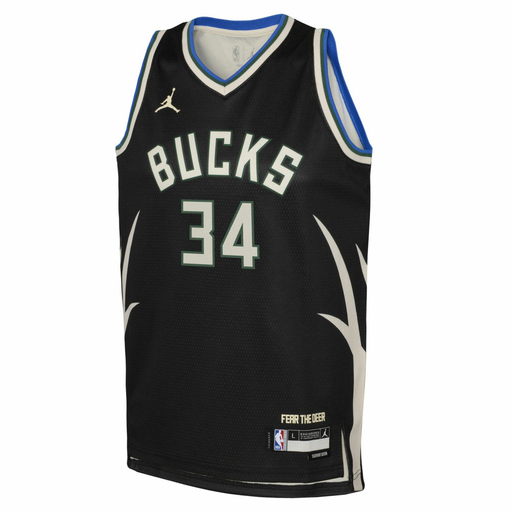 Giannis Antetokounmpo Milwaukee Bucks Jordan Brand Youth Swingman Jersey Statement Edition Black
