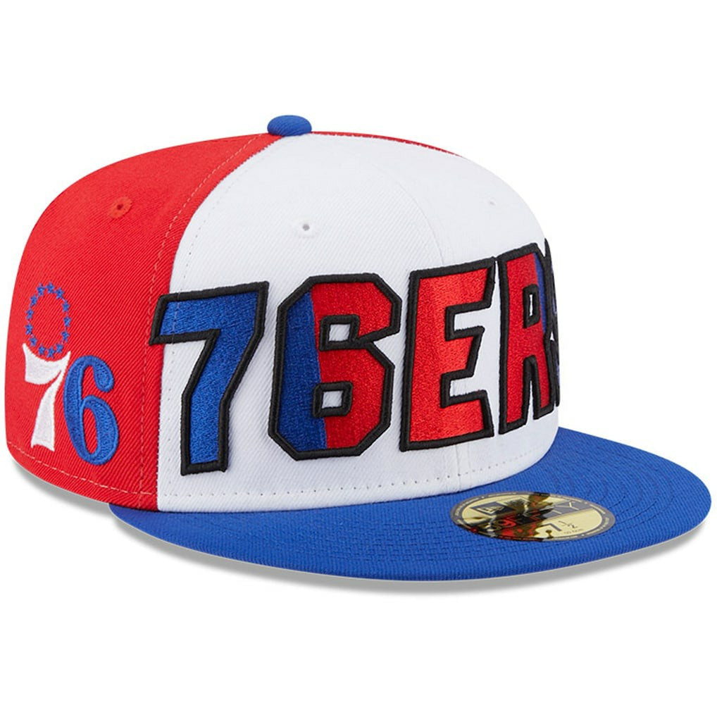 Philadelphia 76ers Back Half 9FIFTY Fitted Hat White/Royal
