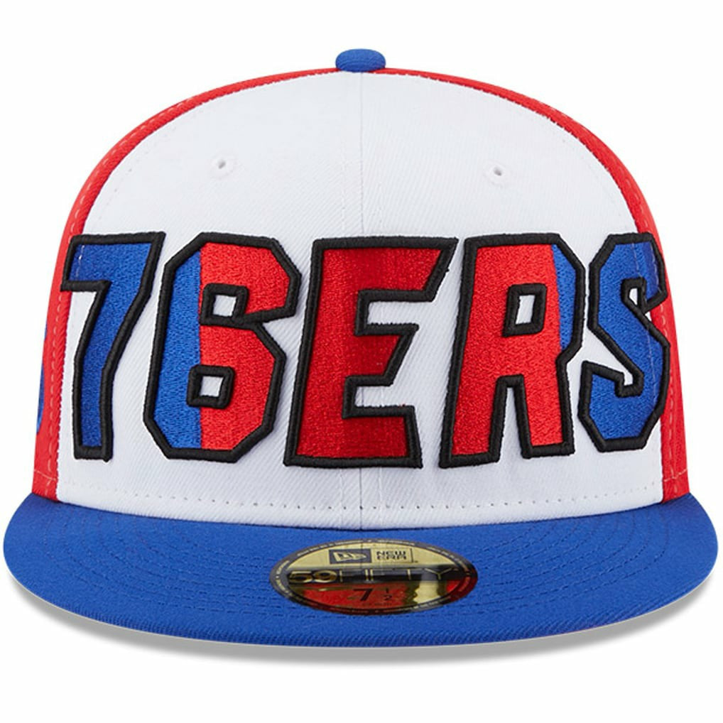 Philadelphia 76ers Back Half 9FIFTY Fitted Hat White/Royal