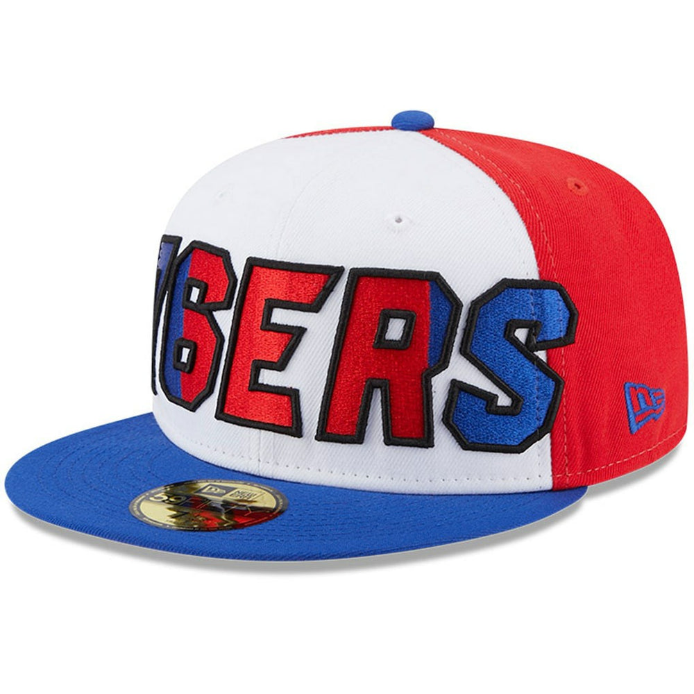 Philadelphia 76ers Back Half 9FIFTY Fitted Hat White/Royal