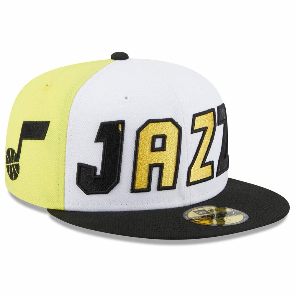 Utah Jazz Back Half 59FIFTY Fitted Hat White/Black