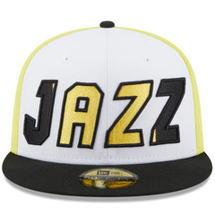 Utah Jazz Back Half 59FIFTY Fitted Hat White/Black