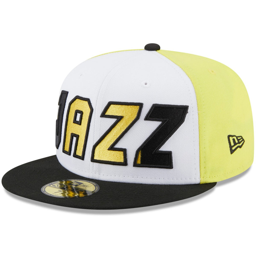 Utah Jazz Back Half 59FIFTY Fitted Hat White/Black