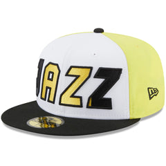 Utah Jazz Back Half 59FIFTY Fitted Hat White/Black