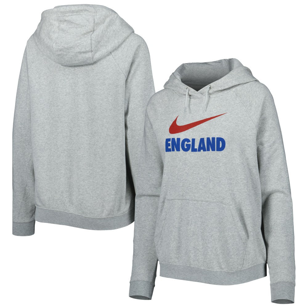 England National Team Women's Lockup Varsity Fleece Raglan Pullover Hoodie Heather Gray sale