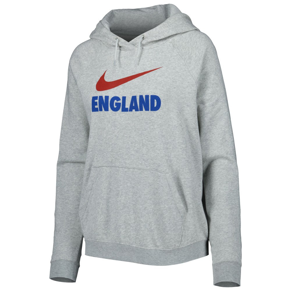England National Team Women's Lockup Varsity Fleece Raglan Pullover Hoodie Heather Gray sale