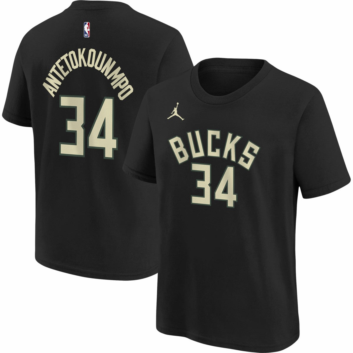 Giannis Antetokounmpo Milwaukee Bucks Jordan Brand Youth Statement Edition Name & Number Player T-Shirt Black