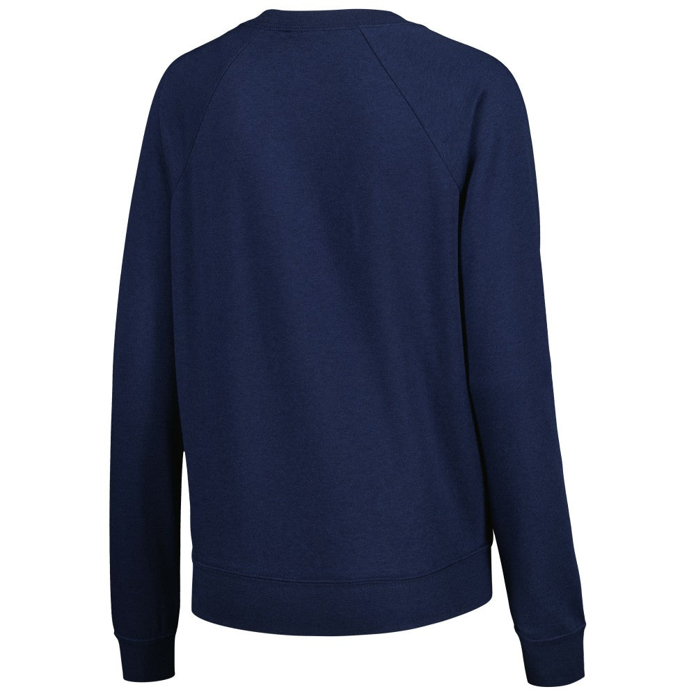 Club America Women's Lockup Varsity Tri-Blend Raglan Pullover Sweatshirt Navy