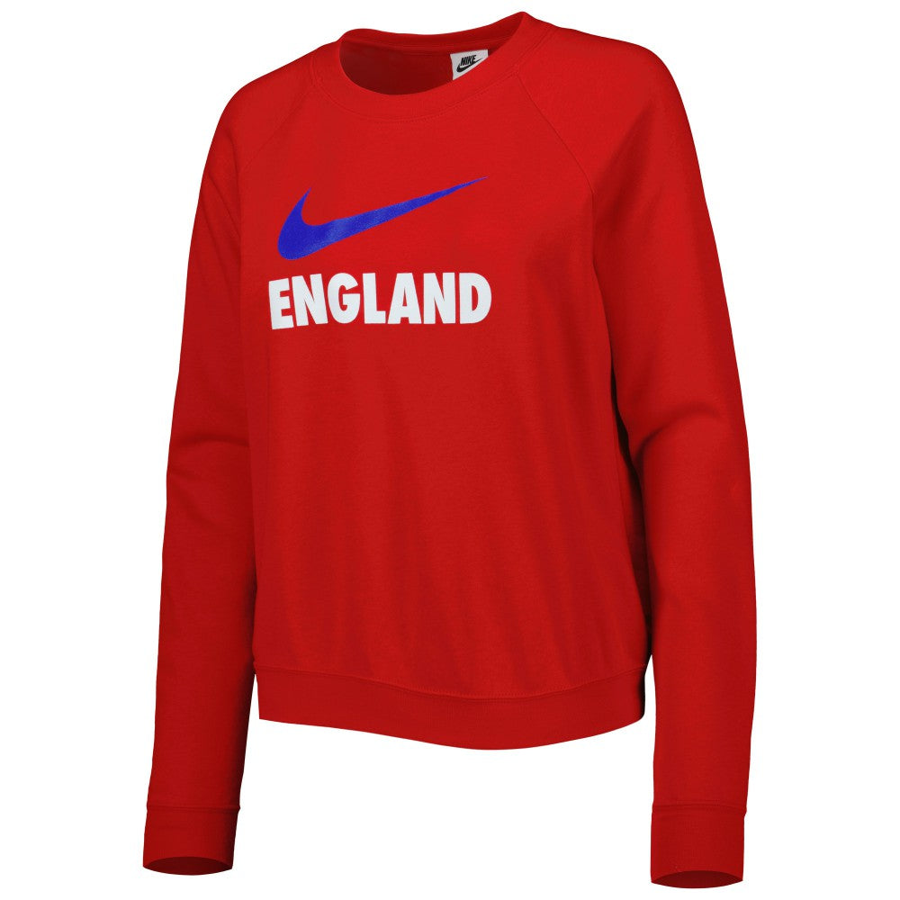 England National Team Women's Lockup Varsity Tri-Blend Raglan Pullover Sweatshirt Red