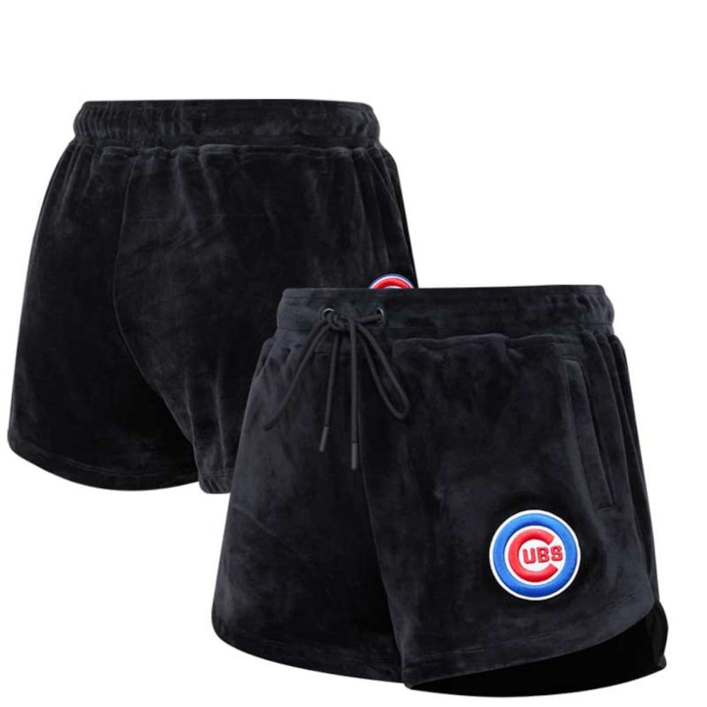 Chicago Cubs Pro Standard Women's Classic Velour Lounge Shorts - Black Shorts